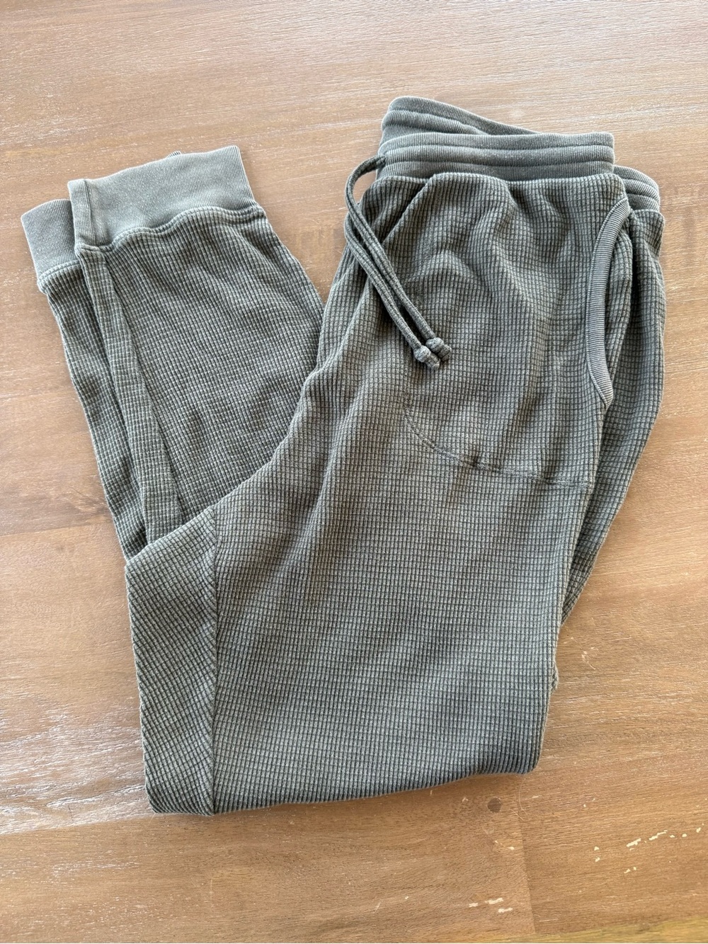 Gap Body Waffle Knit Jogger PJ Pants in Olive Green Sz L